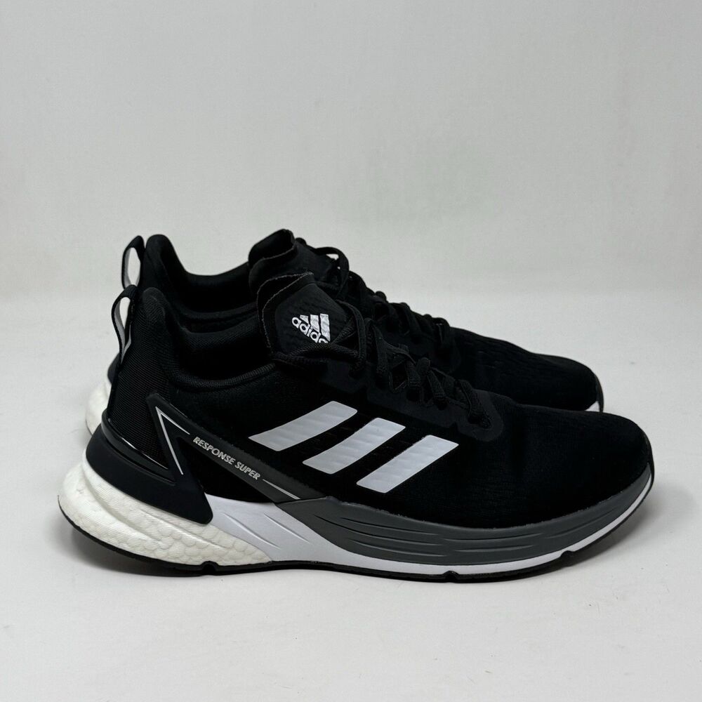 adidas Response Super Sneakers Mens 9 Black White Lightweight Running Shoes